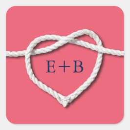 Die Bindung der Korallenklemme Quadratischer Aufkleber