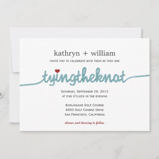 Die Bindung der modernen Hochzeitseinladung Einladung (Vorderseite)