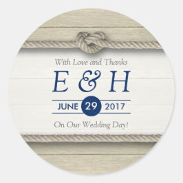 Die Bindung des bekannten rustikalen Strandes für  Runder Aufkleber