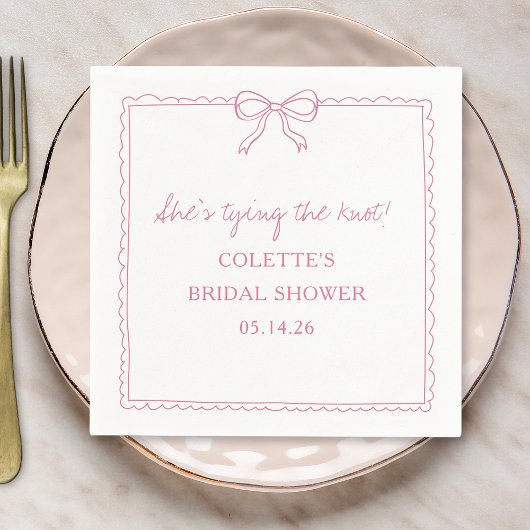 Die Bindung des handgezeichneten Brautparty des Kn Serviette