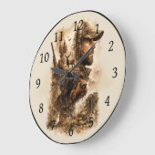 Die Bindung des Jägers – Deutsch Drahthaar Große Wanduhr (Winkel)