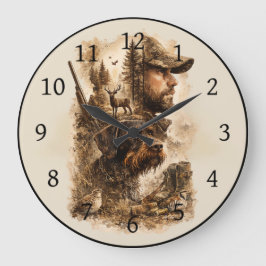 Die Bindung des Jägers – Deutsch Drahthaar Große Wanduhr
