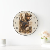 Die Bindung des Jägers – Deutsch Drahthaar Große Wanduhr (Zuhause)