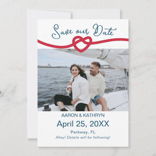 Die Bindung des Knot-Chic-Fotos Save the Date (Vorderseite)