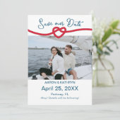 Die Bindung des Knot-Chic-Fotos Save the Date (Stehend Vorderseite)