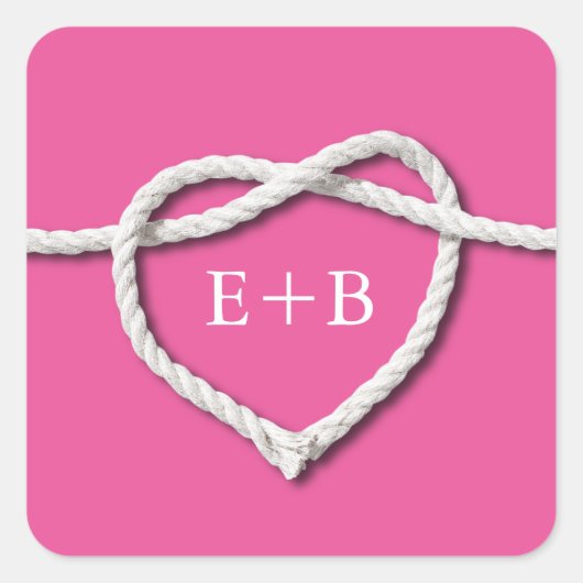 Die Bindung des Knotens Fuchsia-Sticker Quadratischer Aufkleber (Vorderseite)