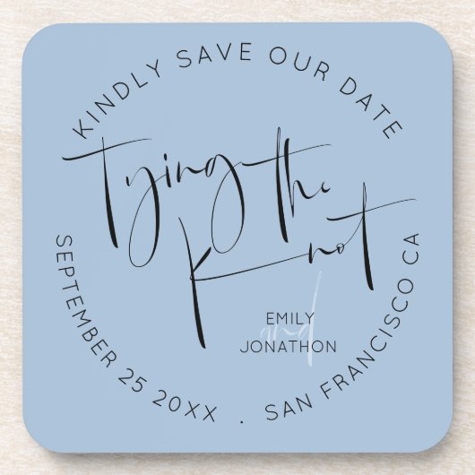 Die Bindung des nicht dämlich blauen Keepsses Save Getränkeuntersetzer (Vorderseite)