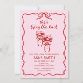 Die Bindung des roten rosa Knokett-Brautparty Einladung (Vorderseite)