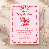 Die Bindung des roten rosa Knokett-Brautparty Einladung