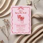 Die Bindung des roten rosa Knokett-Brautparty Einladung