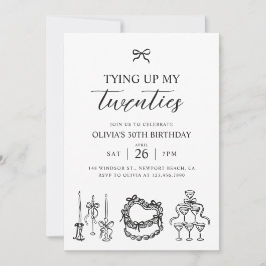 Die Bindung meines zwanzigsten Coquette Bow 30. Ge Einladung (Vorderseite)