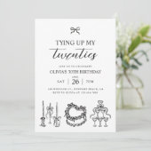 Die Bindung meines zwanzigsten Coquette Bow 30. Ge Einladung (Stehend Vorderseite)