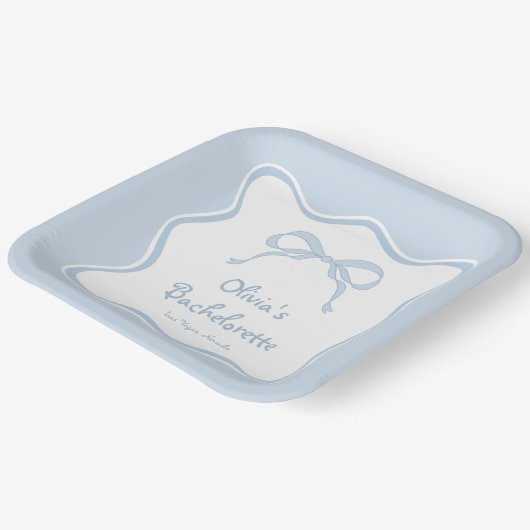 Die Bindung von etwas Blauem Junggeselinnen-Abschi Pappteller (Gewinkelt)