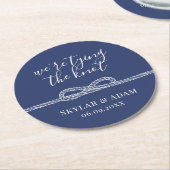 Die Bindung von Nautikblau Runder Pappuntersetzer (Angewinkelt)