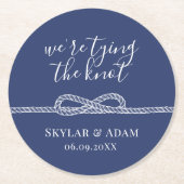 Die Bindung von Nautikblau Runder Pappuntersetzer (Vorderseite)