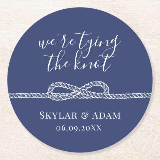 Die Bindung von Nautikblau Runder Pappuntersetzer (Vorderseite)
