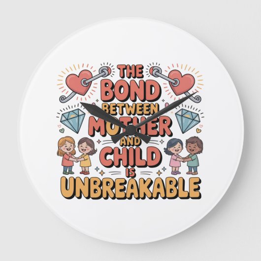 Die Bindung zwischen Mutter und Kind ist unzerbrec Große Wanduhr (Vorderseite)