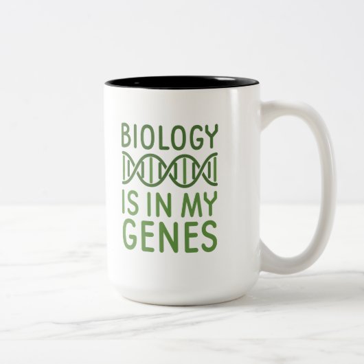 Die Biologie ist in meinen Genen Zweifarbige Tasse (Rechts)