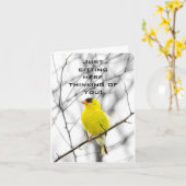 DIE BIRD IM BAUM IST GLÜCKLICH, WIE MAN KANN KARTE (Gelbe Blume)