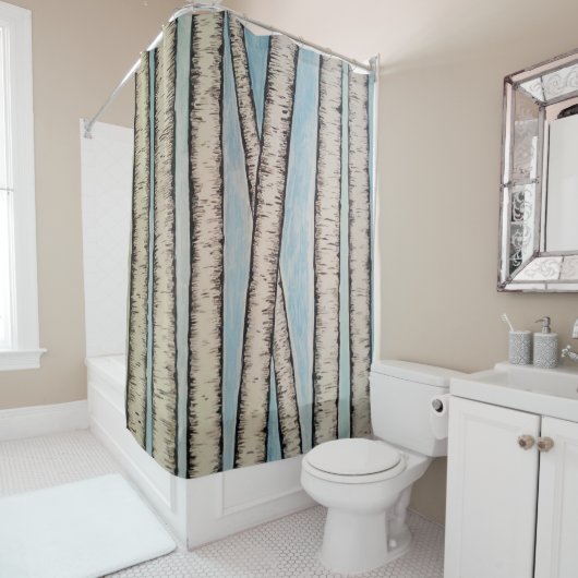 Die Birken Duschvorhang (Beispiel)