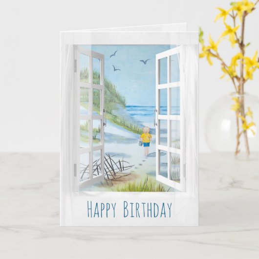 Die Birthday-Scene wird durch White Window and Cur Karte (Gelbe Blume)