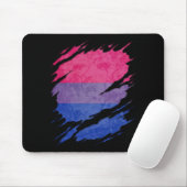 Die bisexuelle zerrissene Stolz-Flagge decken auf Mousepad (Mit Mouse)
