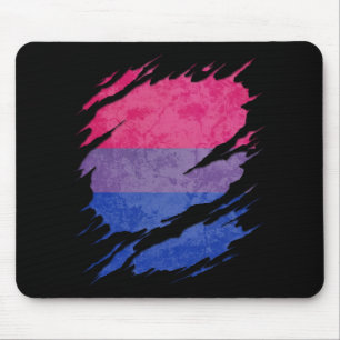 Die bisexuelle zerrissene Stolz-Flagge decken auf Mousepad