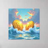 Die Bitcoin-Welle – Aufstieg der digitalen Macht“ Leinwanddruck (Vorderseite)