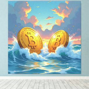 Die Bitcoin-Welle – Aufstieg der digitalen Macht“ Leinwanddruck