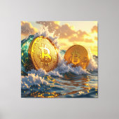 Die Bitcoin-Welle – Aufstieg der digitalen Macht“ Leinwanddruck (Vorderseite)