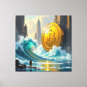 Die Bitcoin-Welle – Aufstieg der digitalen Macht“ Leinwanddruck (Vorderseite)