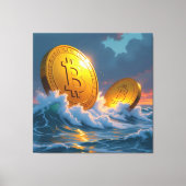 Die Bitcoin-Welle – Aufstieg der digitalen Macht“ Leinwanddruck (Vorderseite)