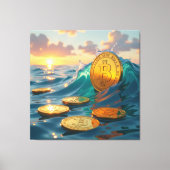 Die Bitcoin-Welle – Aufstieg der digitalen Macht“ Leinwanddruck (Vorderseite)