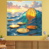 Die Bitcoin-Welle – Aufstieg der digitalen Macht“ Leinwanddruck (Insitu (Wohnzimmer))
