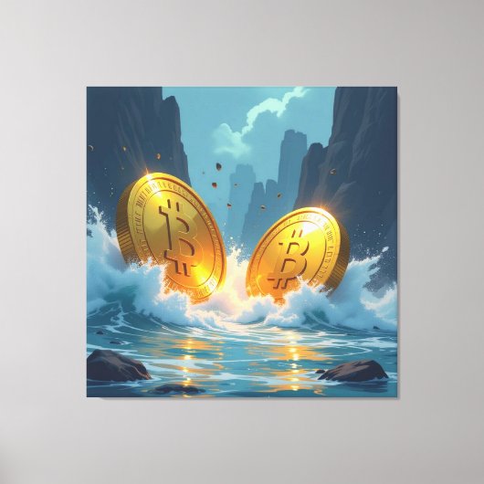 Die Bitcoin-Welle – Aufstieg der digitalen Macht“ Leinwanddruck (Vorderseite)