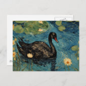 Die Black Swan Imitate Van Gogh Postkarte (Vorne/Hinten)