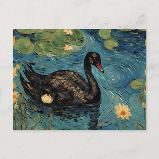 Die Black Swan Imitate Van Gogh Postkarte (Vorderseite)