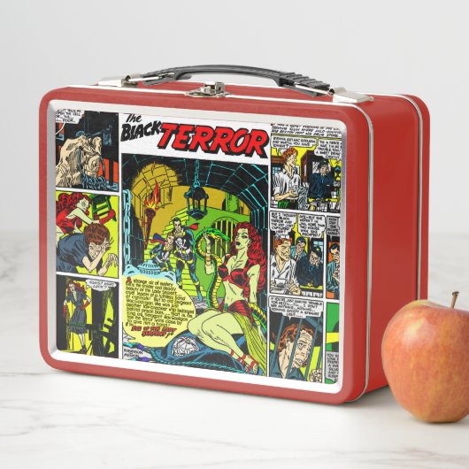 Die "Black Terror Lunchbox" der 1950er Jahre Metall Brotdose (Beispiel)
