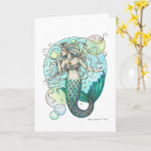 Die Blase Mermaid Blank Art Card Fantasy Art Karte (Gelbe Blume)