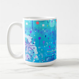 Die Blasenmaschine: Blaue abstrakte Kunst Kaffeetasse