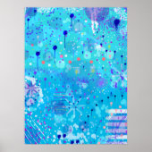 Die Blasenmaschine: Blaue abstrakte Kunst  Poster (Vorne)