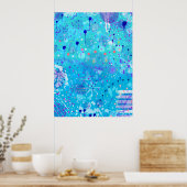 Die Blasenmaschine: Blaue abstrakte Kunst  Poster (Küche)
