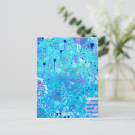 Die Blasenmaschine: Blaue abstrakte Kunst Postkarte