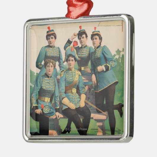 Die Blaskapelle "einer Milch-Flagge-" Frau Silbernes Ornament (Links)