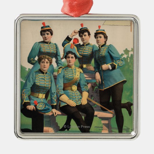 Die Blaskapelle "einer Milch-Flagge-" Frau Silbernes Ornament (Vorne)