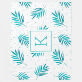 Die Blätter der tropischen Palmen sind weiß und bl Fleecedecke (Vorderseite)