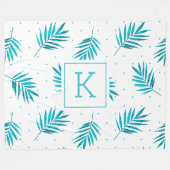 Die Blätter der tropischen Palmen sind weiß und bl Fleecedecke (Vorderseite (Horizontal))