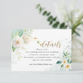 Die Blätter der weißen Blumen- und Grünanlage der Begleitkarte (Stehend Vorderseite)