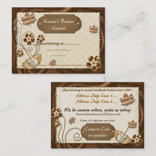 Die Blätter sind braun Rabattkarte (Vorne/Hinten)