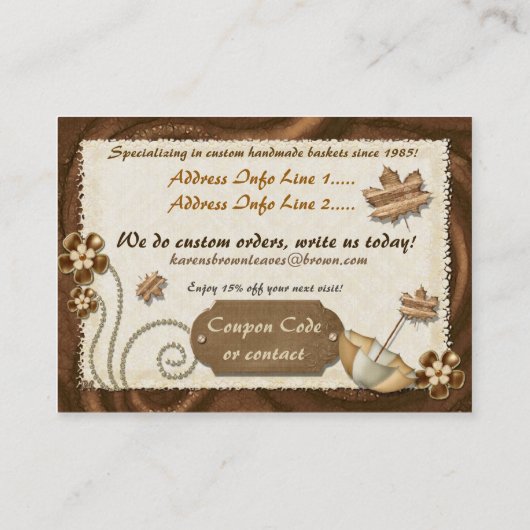 Die Blätter sind braun Rabattkarte (Rückseite)